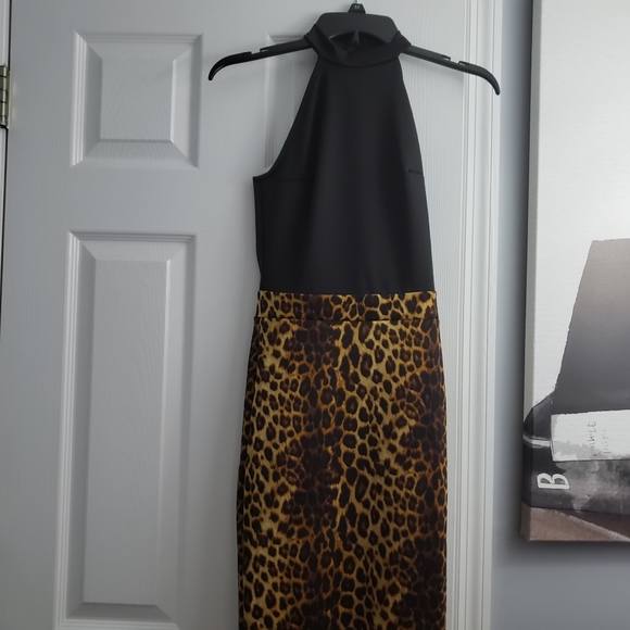 💥Black Top Leopard Bottom Mermaid Dress - Picture 7 of 7
